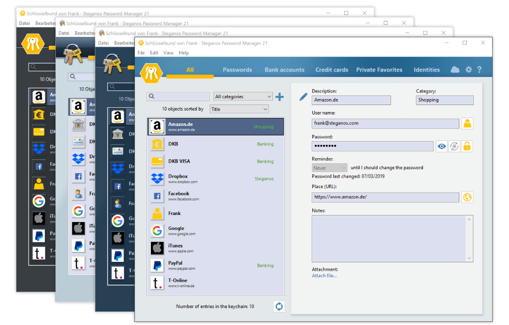 Steganos Password Manager 21 Screenshot