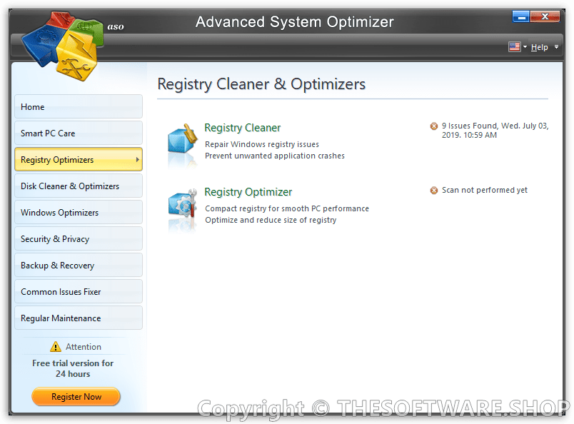 Systweak Advanced System Optimizer - Registru Optimizers