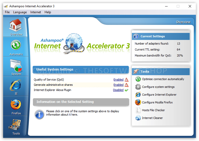 Ashampoo Internet Accelerator 3 Screenshot