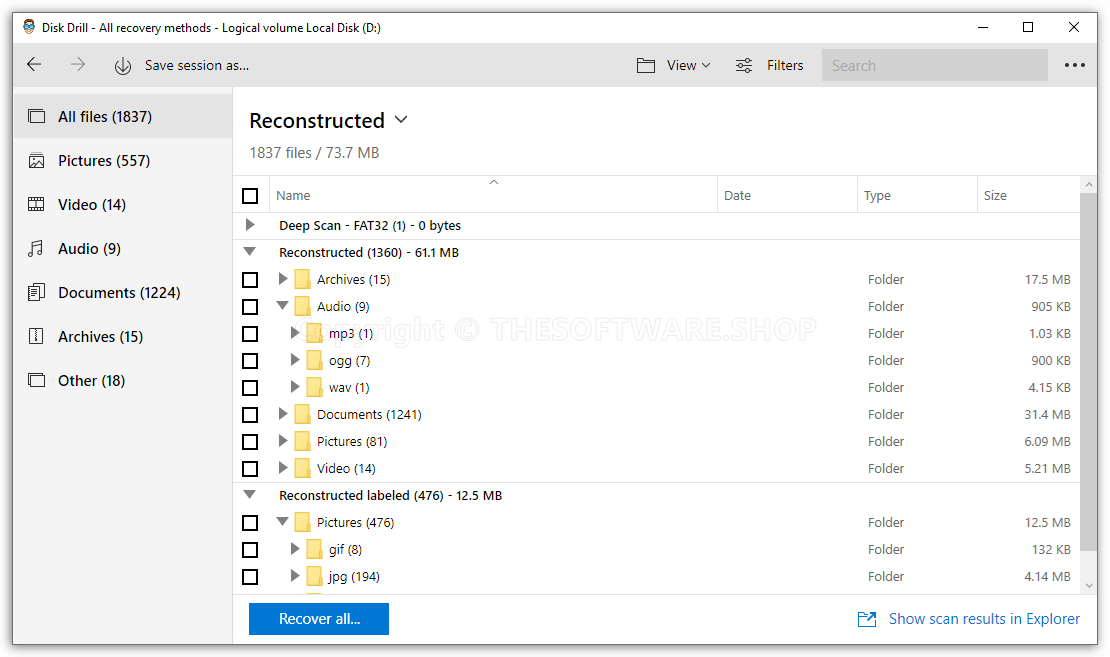 Disk Drill 4 Pro - Results