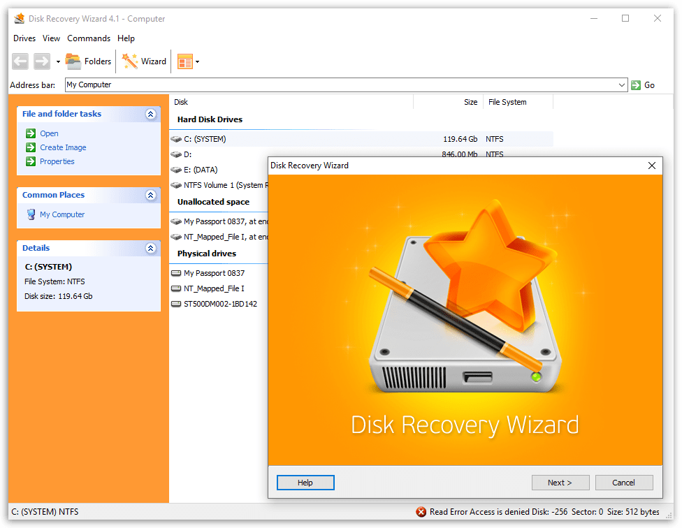 Disk Recovery Wizard Screenshot