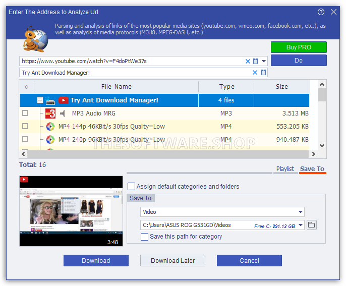 Video Download Screenshot