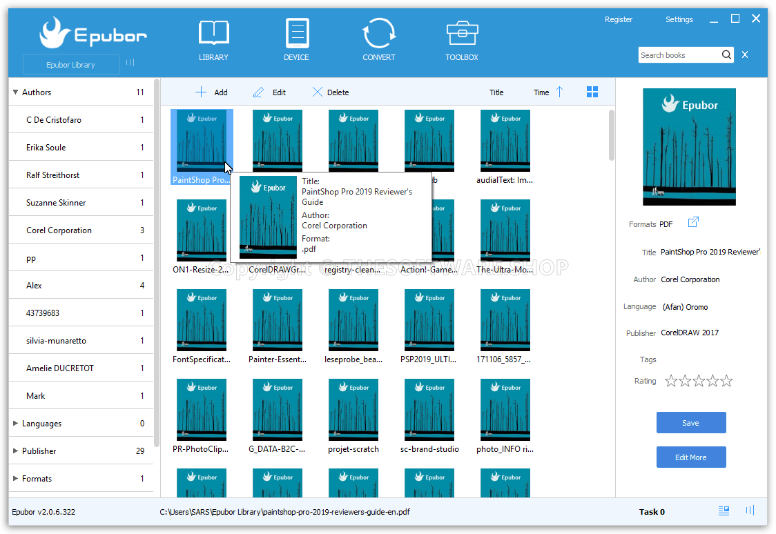 Epubor Pro - Library