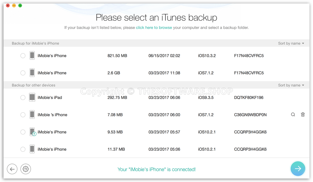 PhoneRescue for iOS - Recover from iTunes Backup