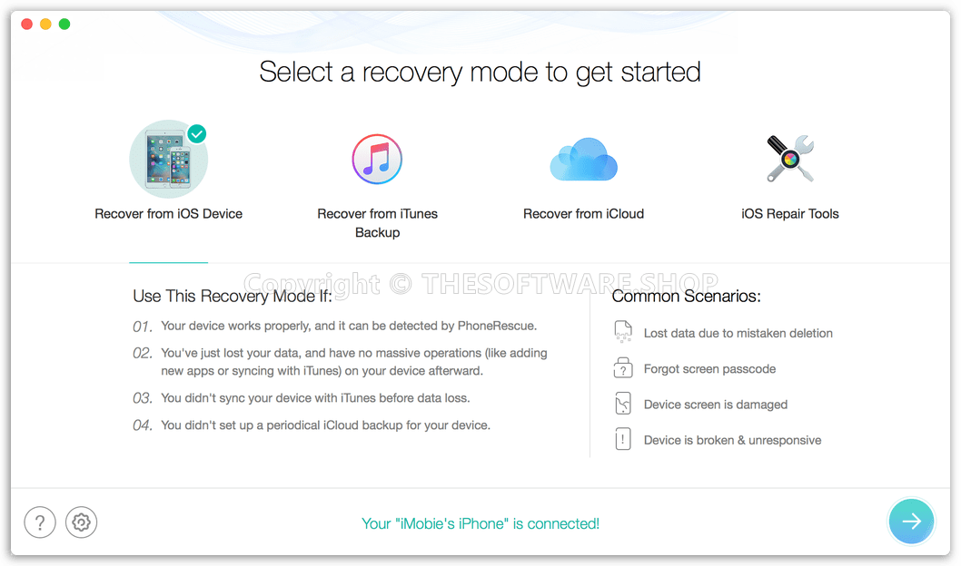 PhoneRescue for iOS - Recovery Mode