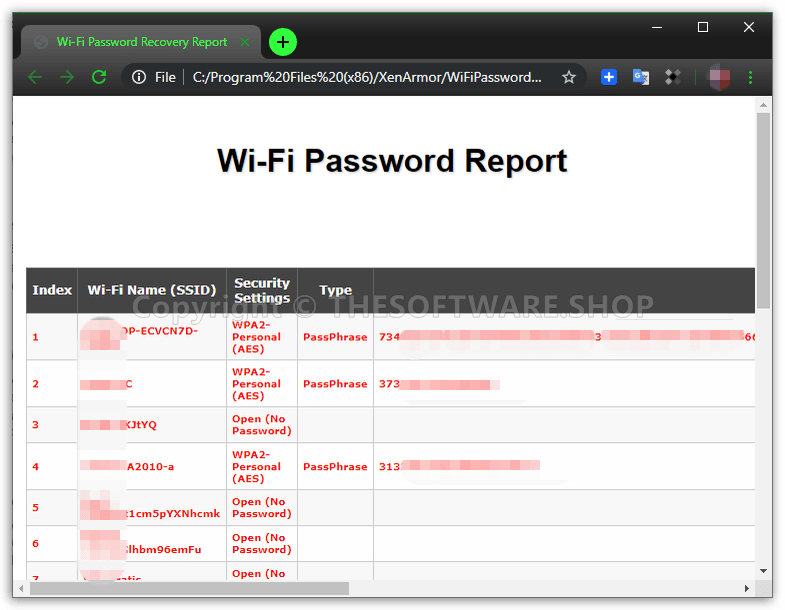 XenArmor WiFi Password Recovery Pro - Report