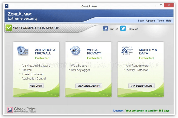 ZoneAlarm Extreme Security - Screenshot