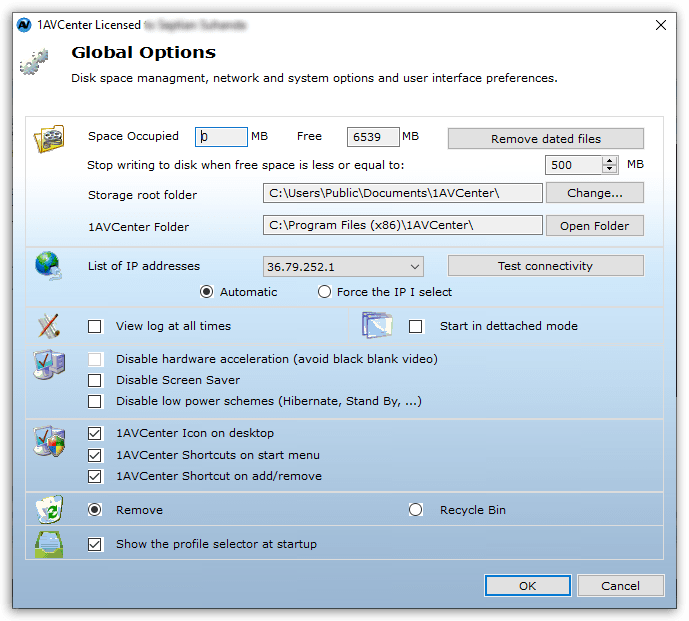 1AVCenter Global Options