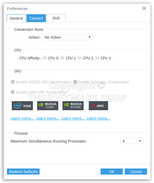 ANYMP4 DVD Converter - Preferences