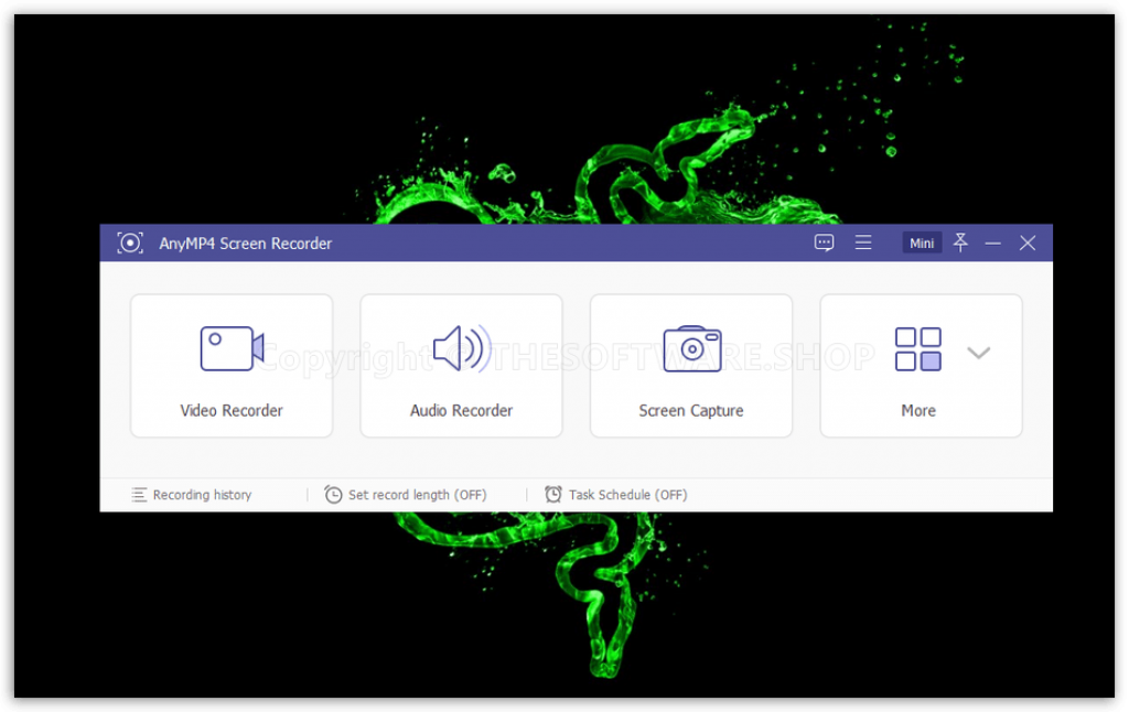 ANYMP4 Screen Recorder - Main Interface