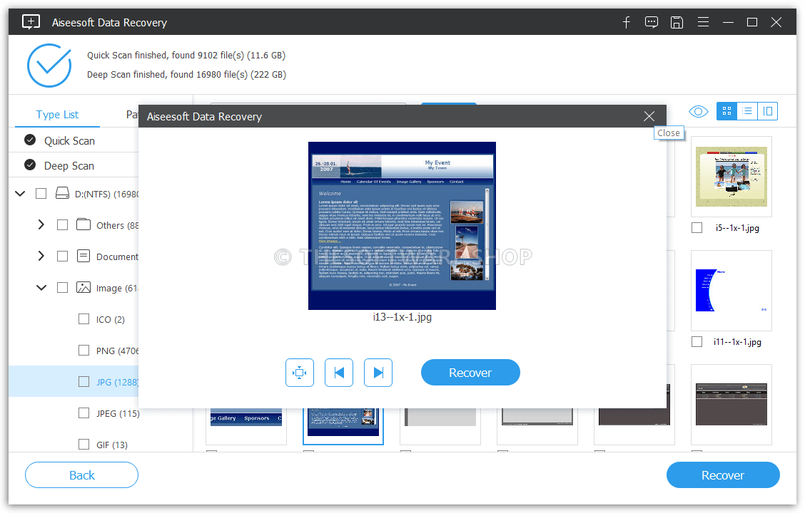 Aiseesoft Data Recovery - Preview