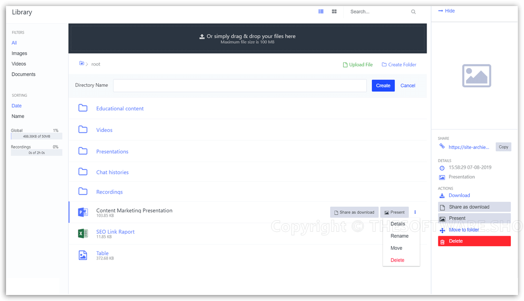 LiveWebinar - File Manager