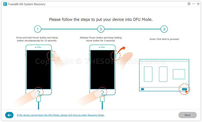 TunesKit iOS System Recovery - DFU Mode