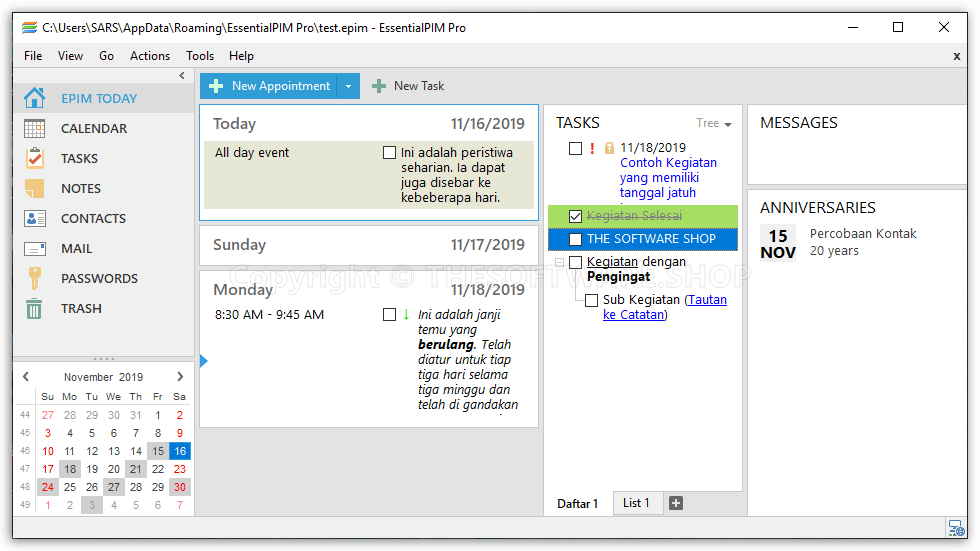 EssentialPIM Pro - EPIM Today