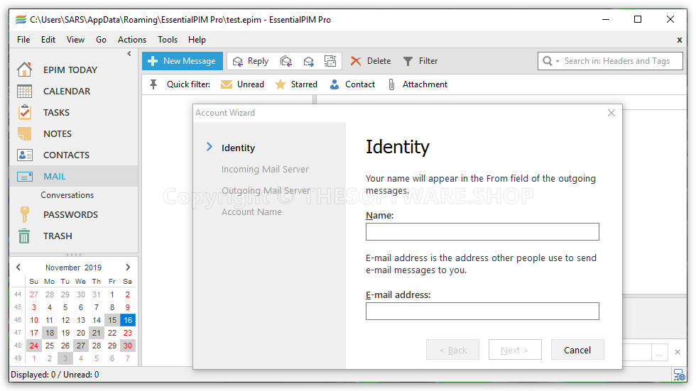 EssentialPIM Pro - Mail