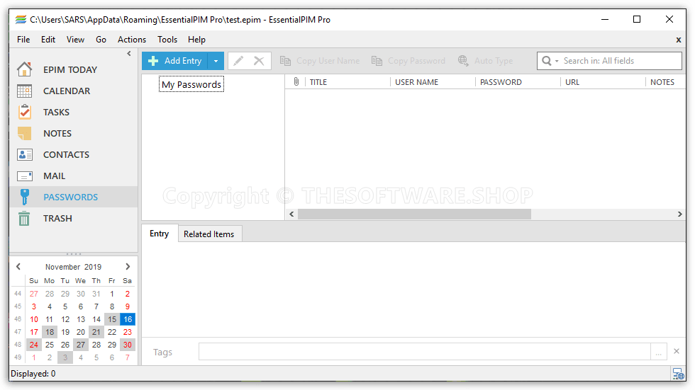 EssentialPIM Pro - Password