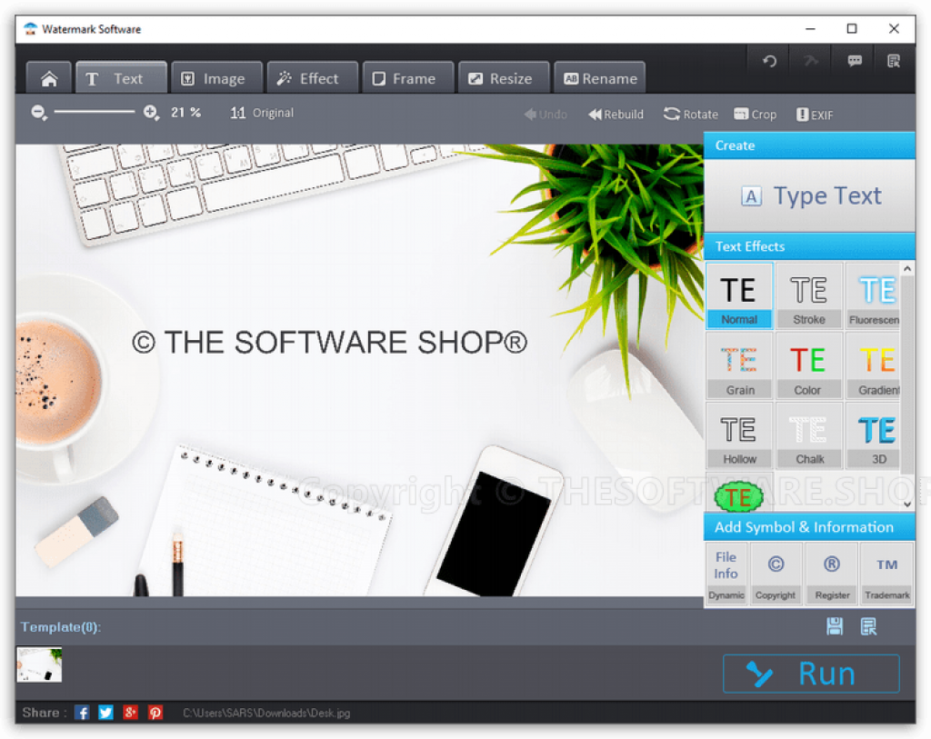 Photo Watermark Software - Text