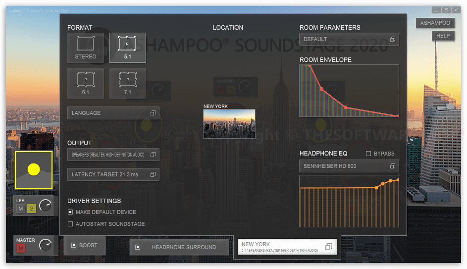 Ashampoo Soundstage 2020 Settings