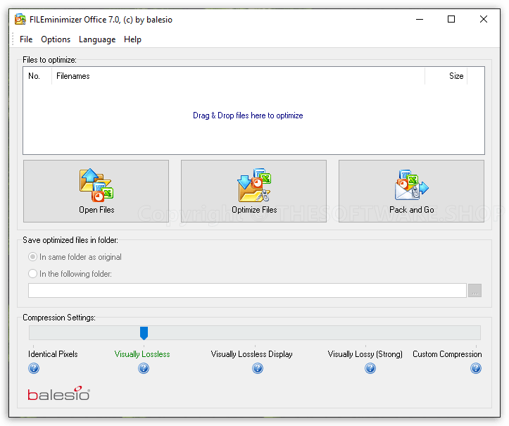 Balesio FILEminimizer Office Screenshot