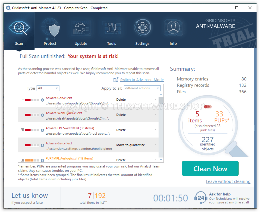 Scan Results Screenshot