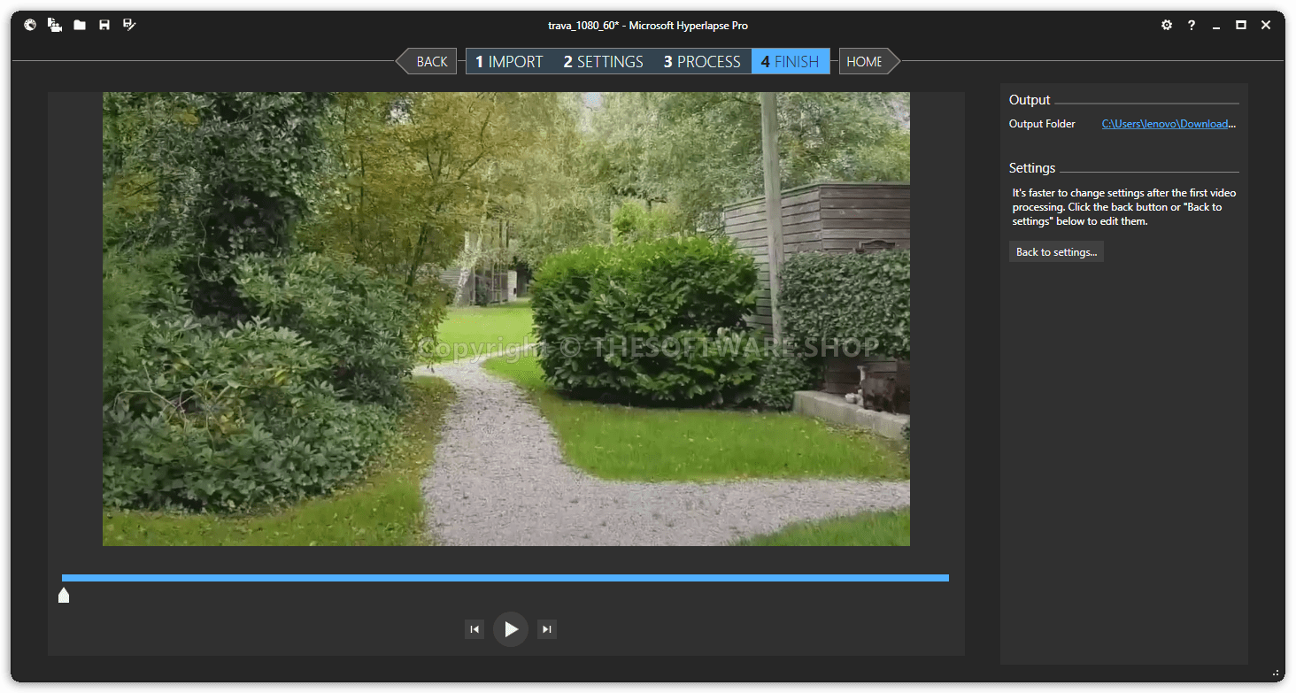 Microsoft Hyperlapse Pro - Finish