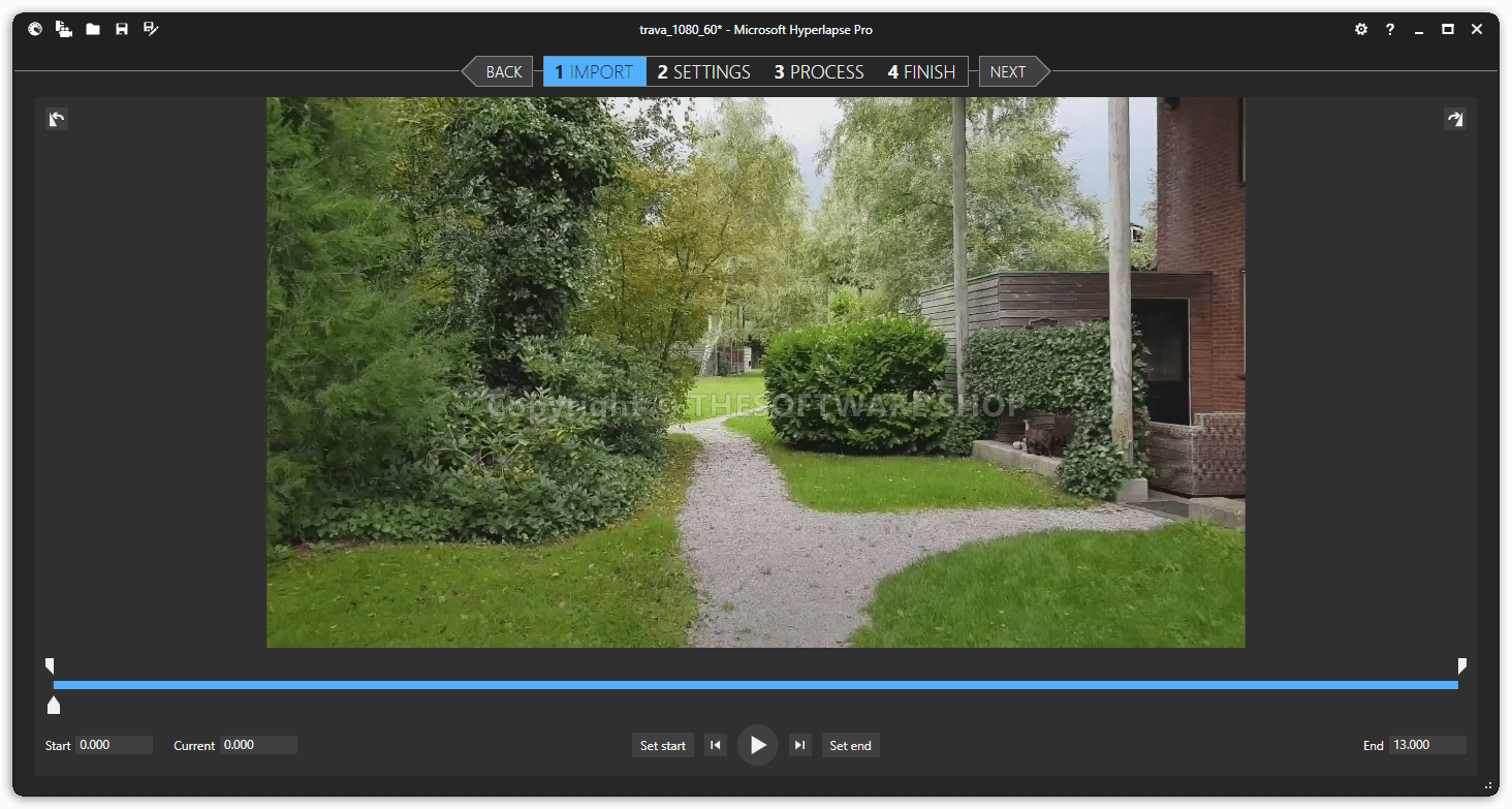 Microsoft Hyperlapse Pro - Import