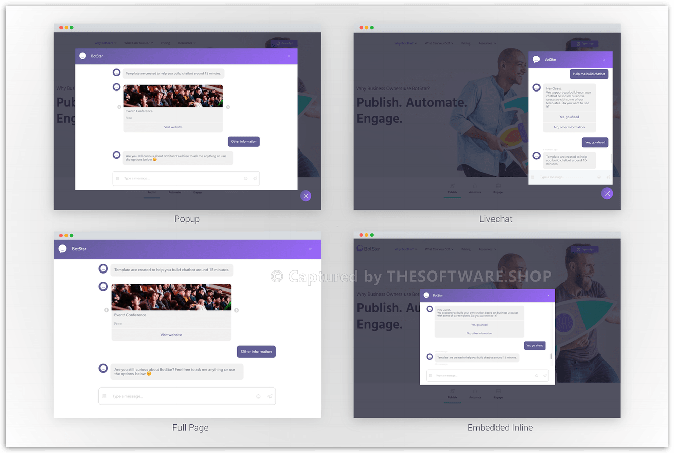BotStar - 4 different bot display methods