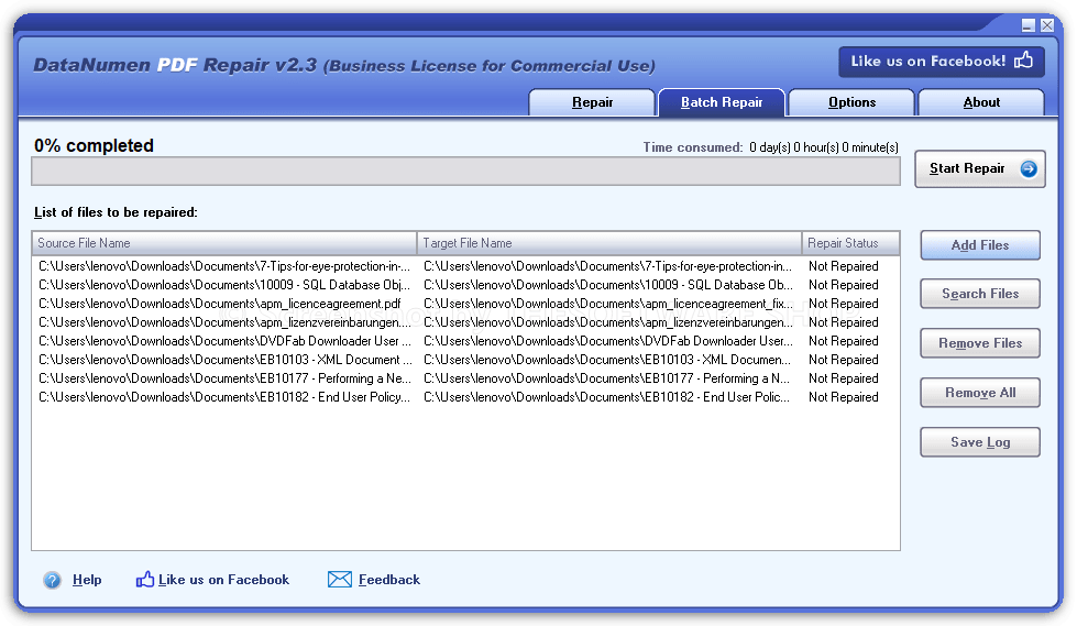 DataNumen PDF Repair - Batch Repair