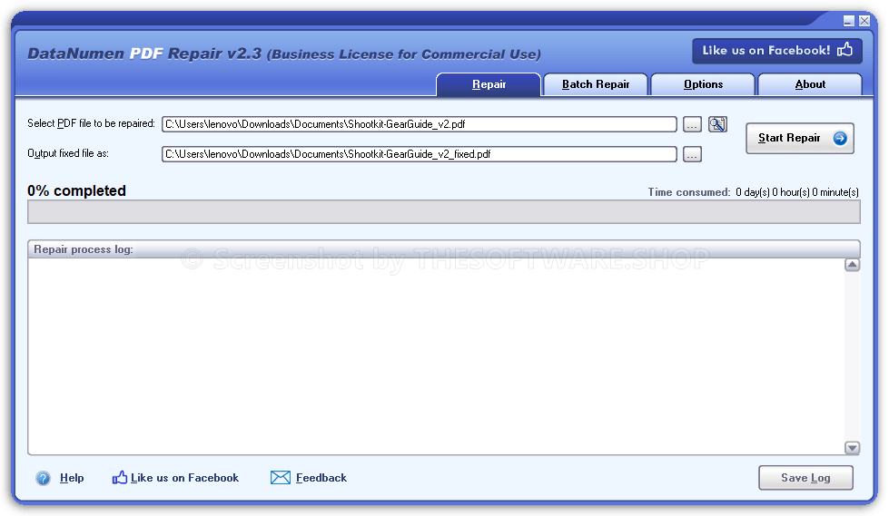 DataNumen PDF Repair Screenshot