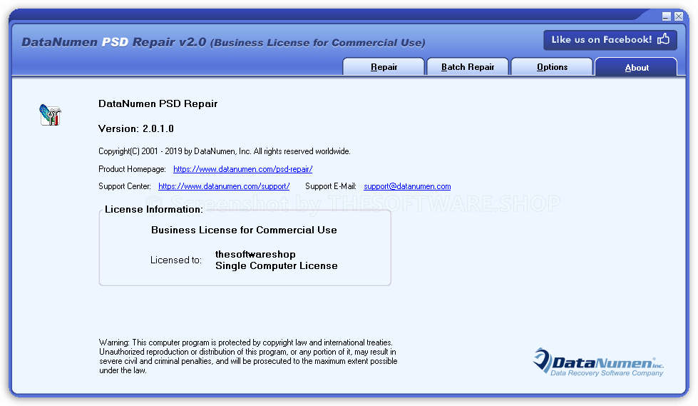 DataNumen PSD Repair About