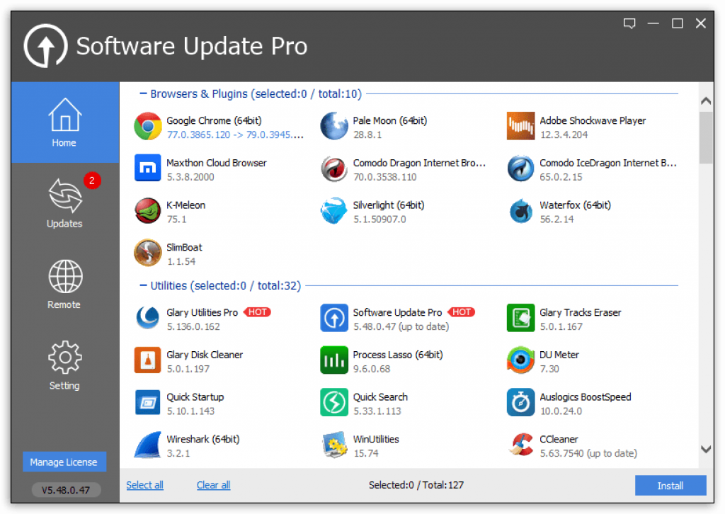 Glarysoft Software Update Pro Screenshot