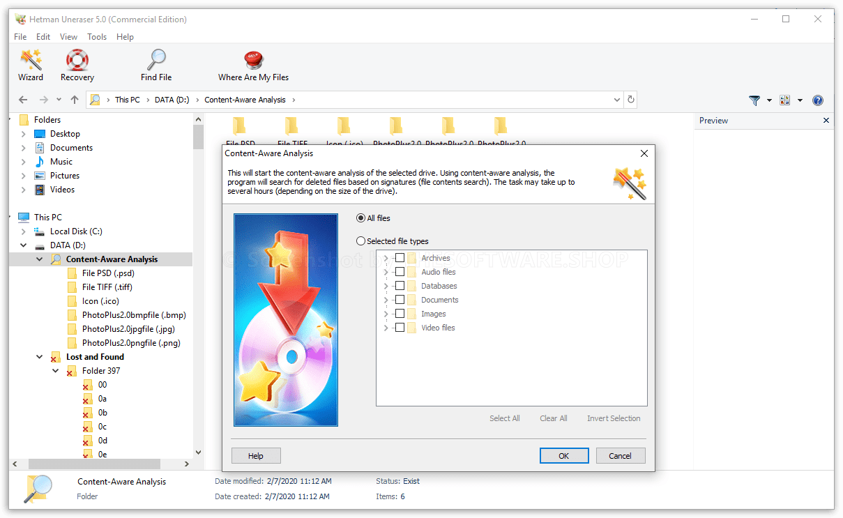 Hetman Uneraser 5.0 - Content-Aware Analysis