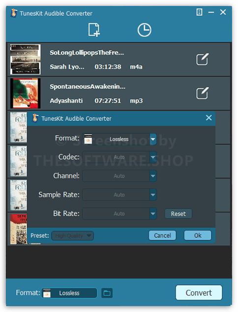 Tuneskit Audible AA AAX Converter Settings