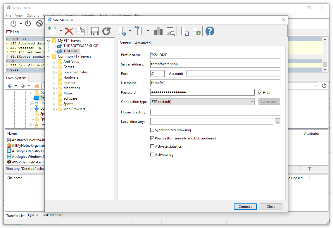 WISE-FTP - Site Manager