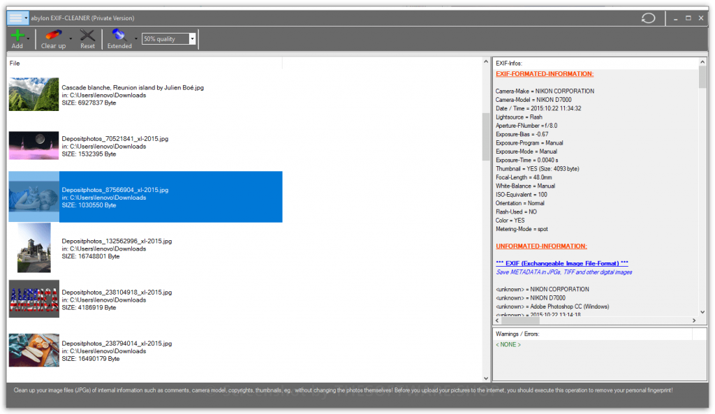 abylon EXIF-CLEANER 2020 Screenshot