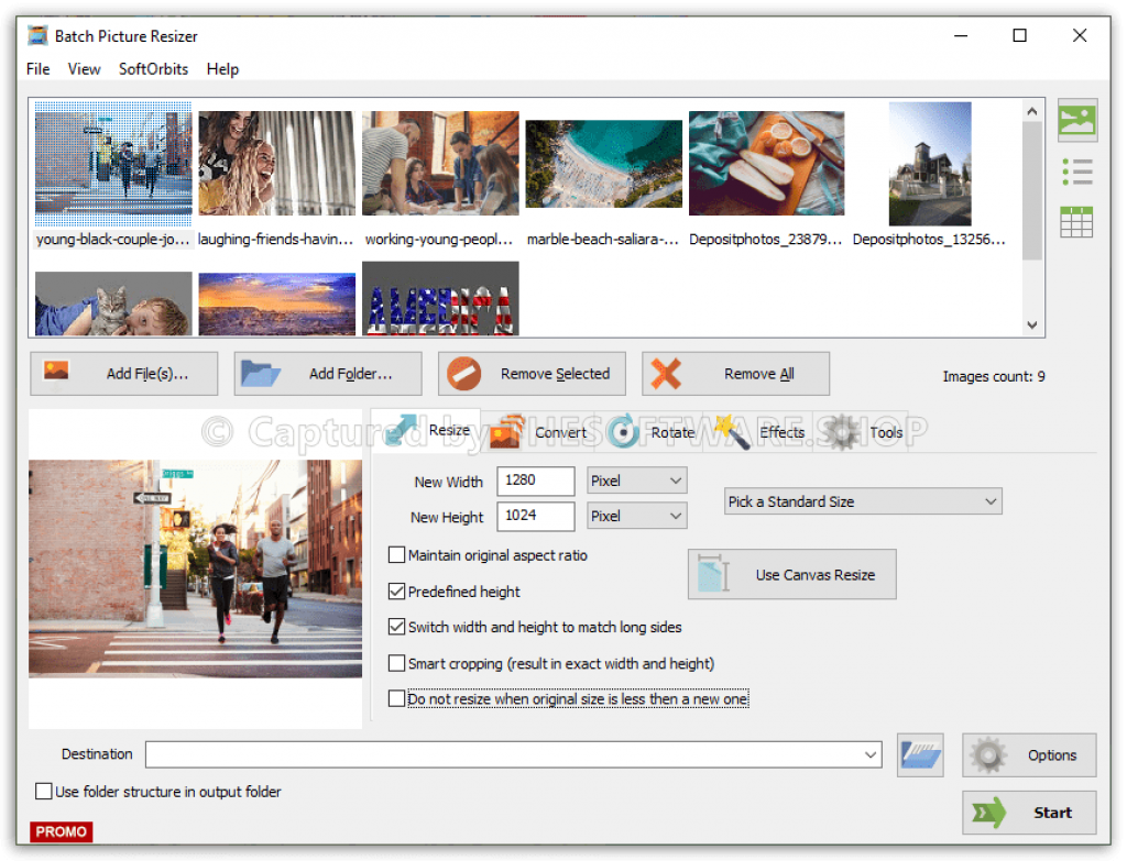 SoftOrbits Batch Picture Resizer Screenshot