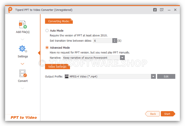 Tipard PPT to Video Converter Video Settings