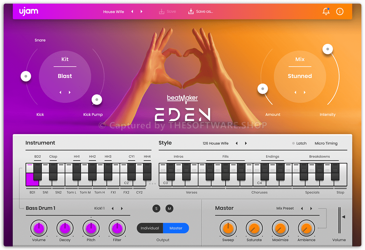 Ujam BeatMaker EDEN 2.0 Interface Screenshot