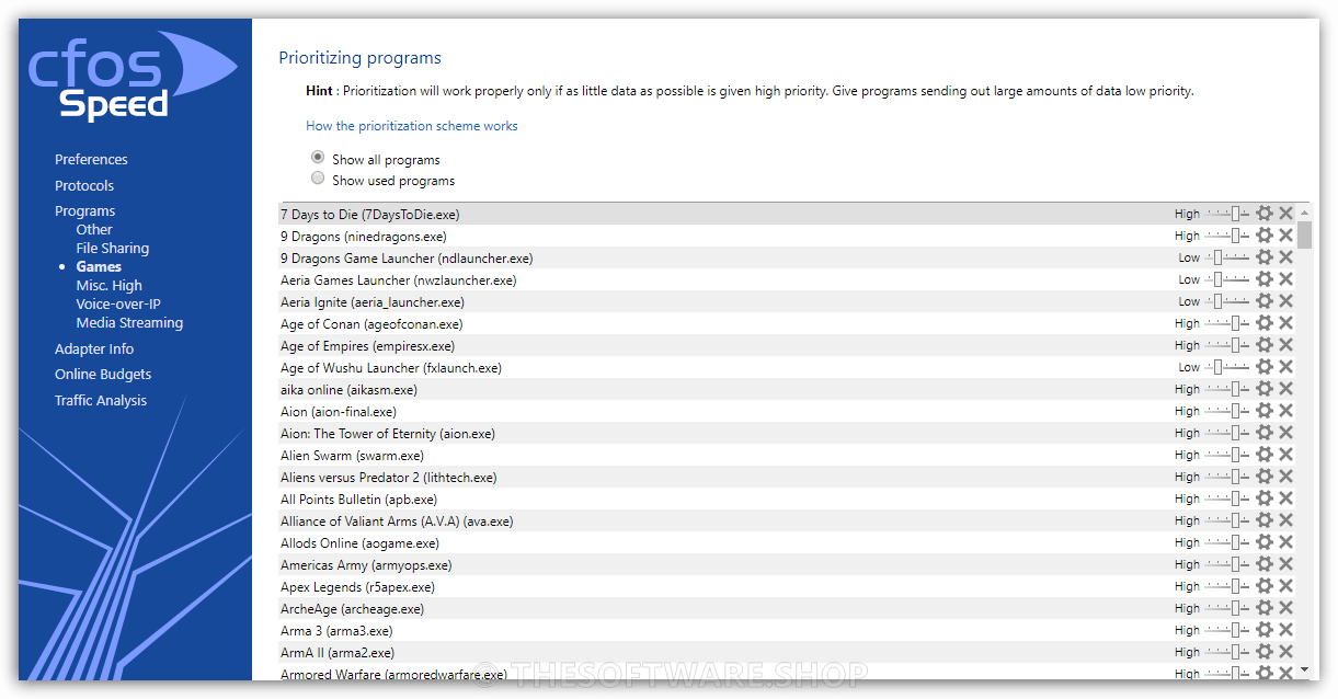 cFosSpeed - Prioritizing Program