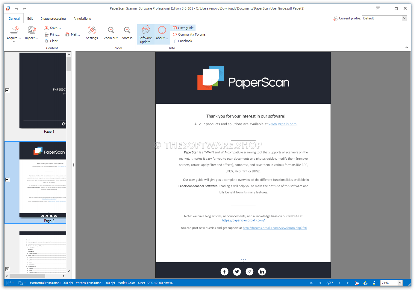 ORPALIS PaperScan Pro - Screenshot