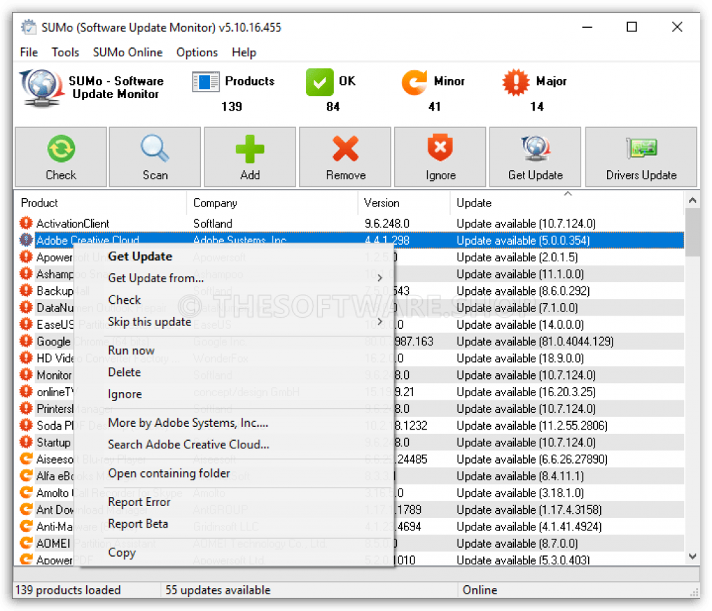 SUMo PRO Screenshot - Right-Click Menu