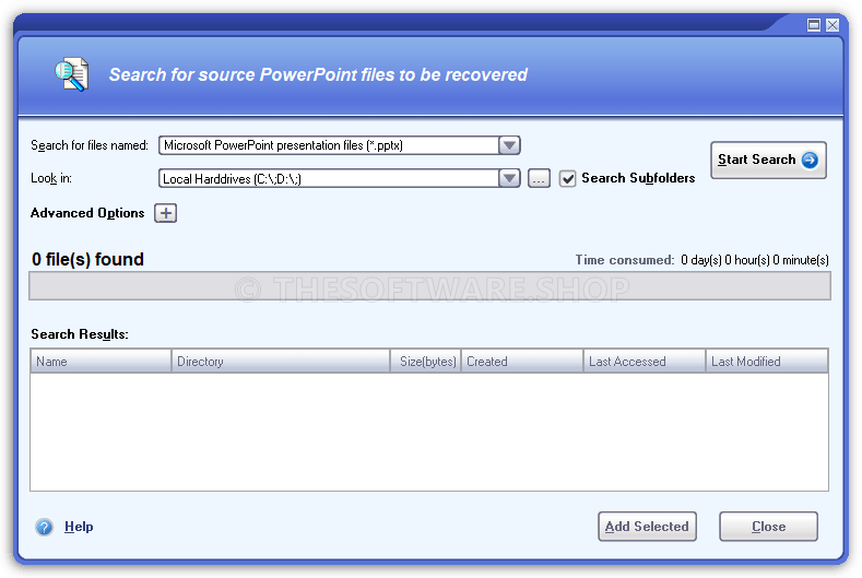 DataNumen PowerPoint Recovery - Search