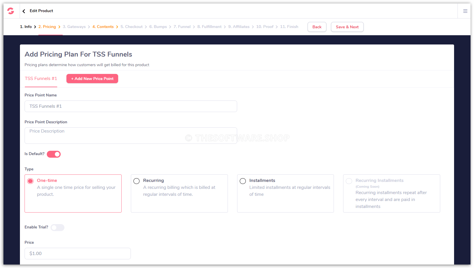 GrooveSell - Add Pricing Plan