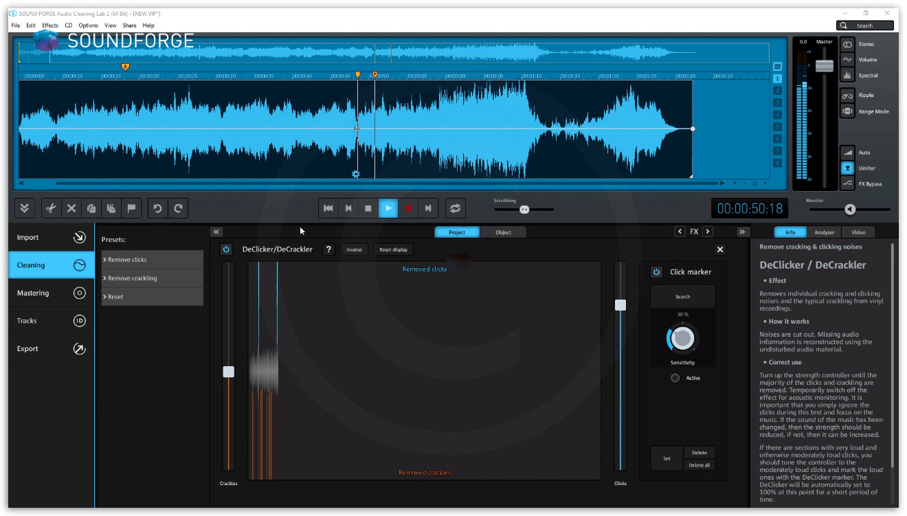 SOUND FORGE Audio Cleaning Lab 2 Screenshot