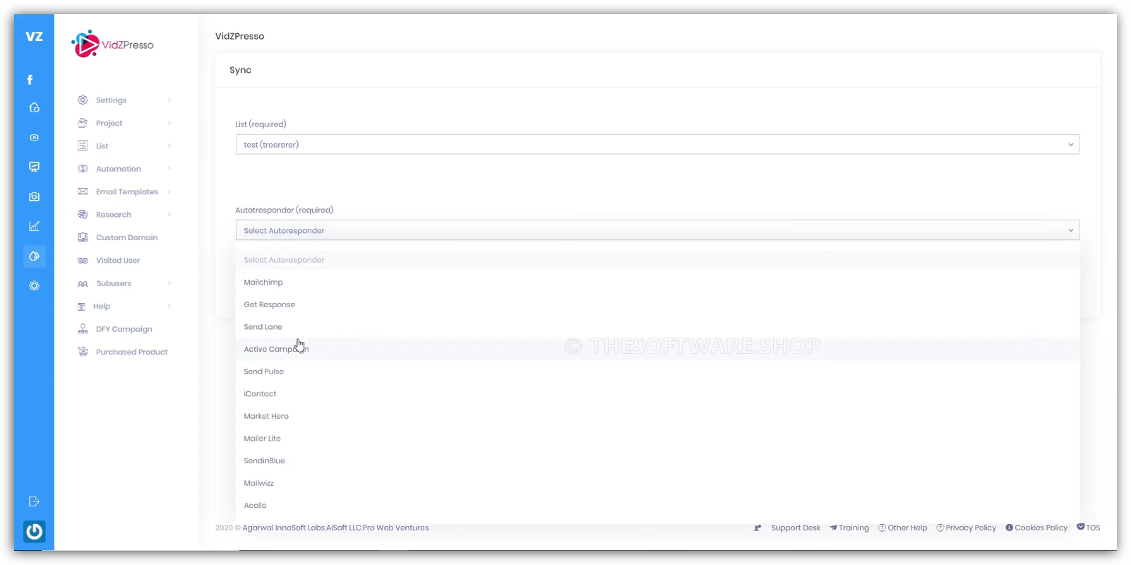VidZPresso Premium - Autoresponder Sync