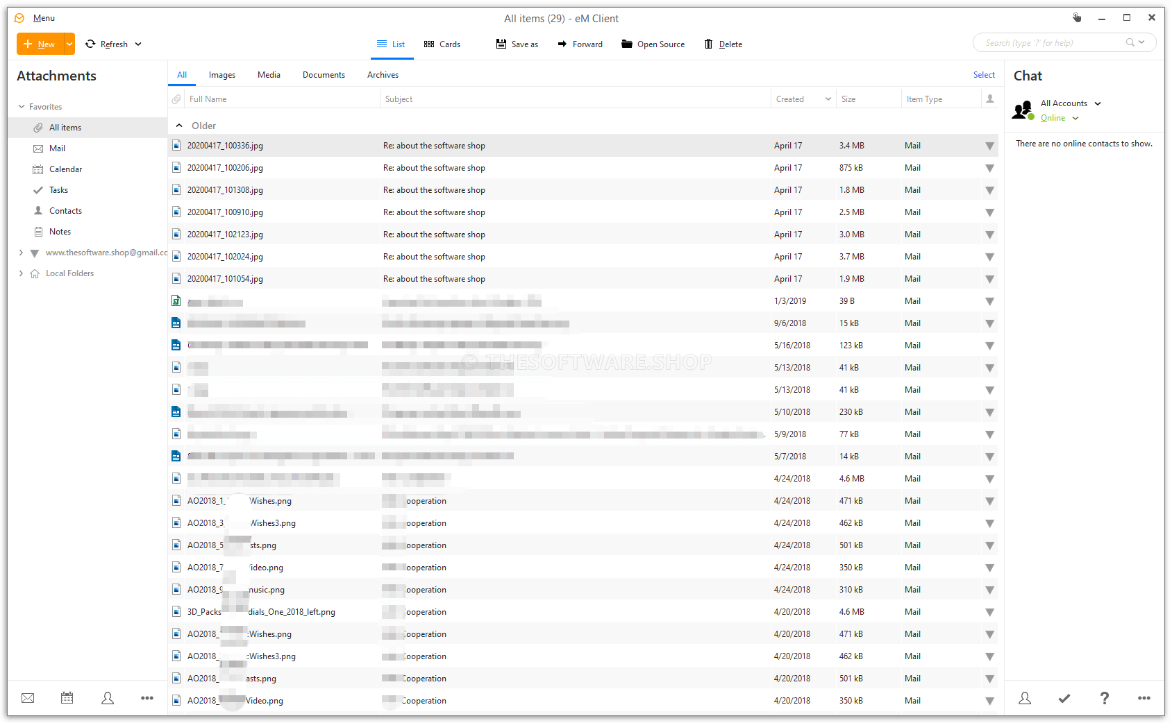eM Client 8 PRO Screenshot - Attachments