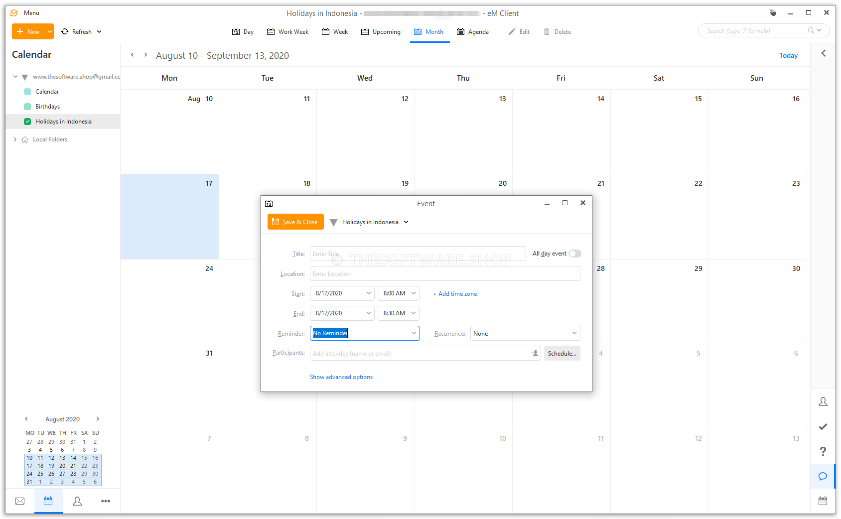 eM Client 8 PRO Screenshot - Calendar