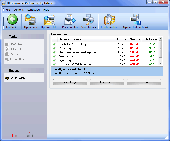 FILEminimizer Pictures - Results