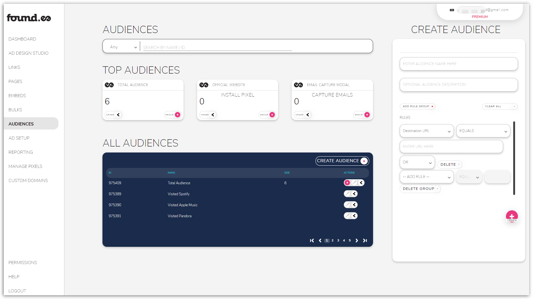 Found.ee Screenshot - Audiences