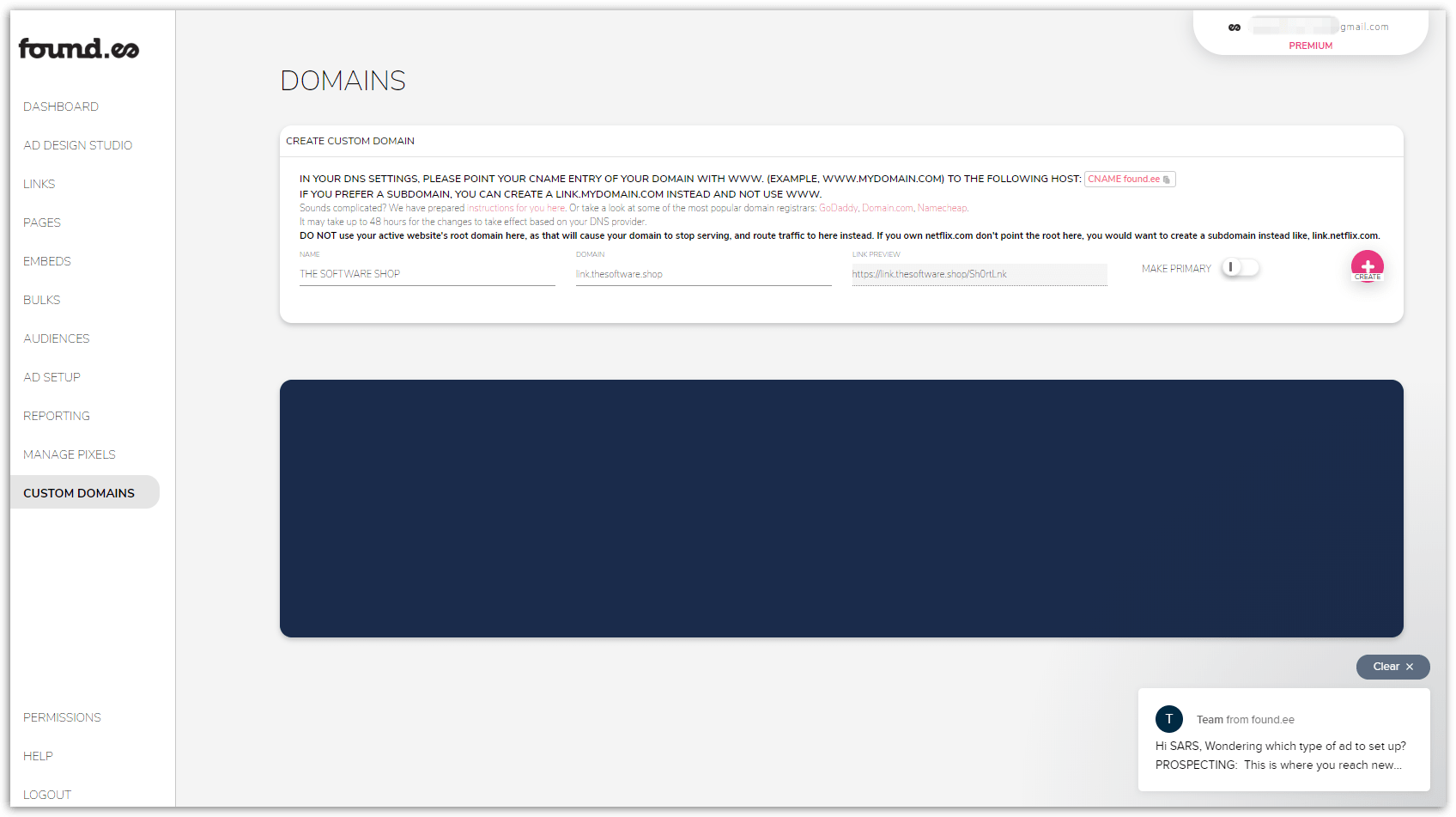 Found.ee Screenshot - Custom Domains